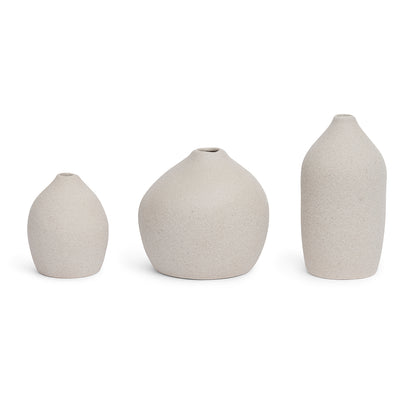 Mini Vasos Decorativos em Cerâmica Areia Clean
