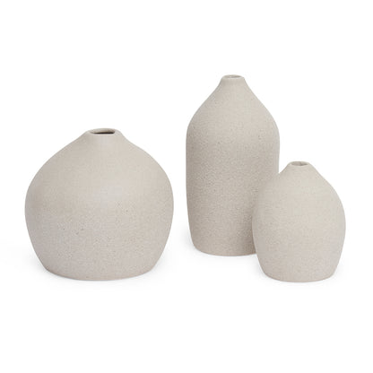 Mini Vasos Decorativos em Cerâmica Areia Clean