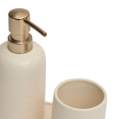Kit em Cerâmica Creme para Bancada 3 Peças