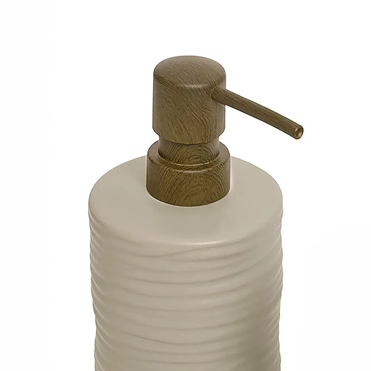 Porta sabonete de Cerâmica para Banheiro Bege Texturizado - Organização e Decoração Minimalista