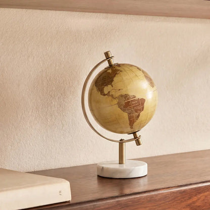 Globo terrestre decorativo com base de mármore