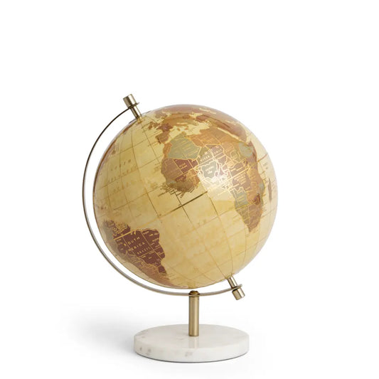 Globo terrestre decorativo com base de mármore