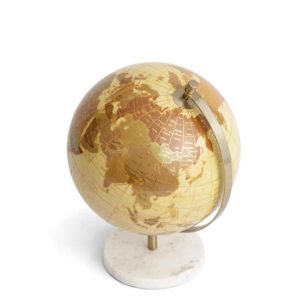 Globo terrestre decorativo com base de mármore