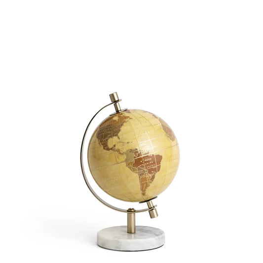 Globo terrestre decorativo com base de mármore