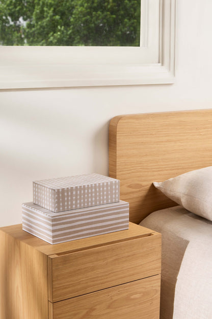 Caixa Organizadora Decorativa Bege Canvas Estampada