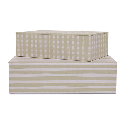 Caixa Organizadora Decorativa Bege Canvas Estampada