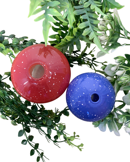 Vaso de Vidro Decorativo Cogumelo Azul para Interiores
