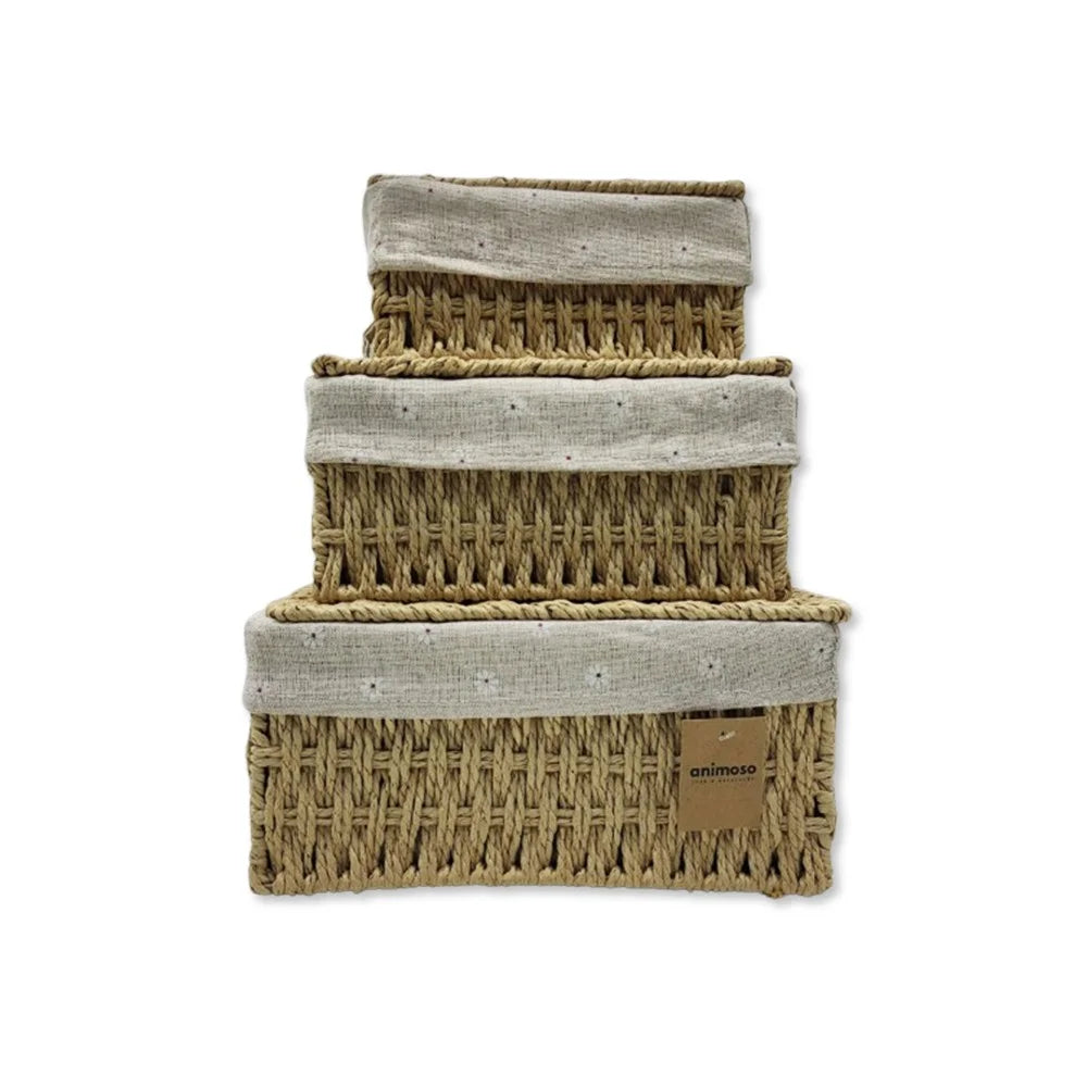 Cesto com tecido interior