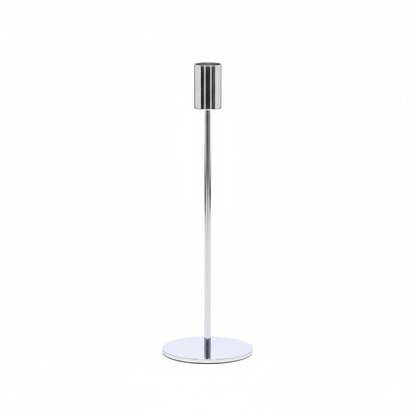 Castiçal Porta-Vela em Metal Prata Minimalista