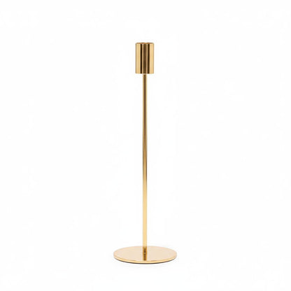 Castiçal Porta-Vela em Metal Dourado Minimalista