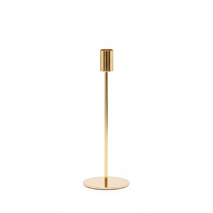 Castiçal Porta-Vela em Metal Dourado Minimalista