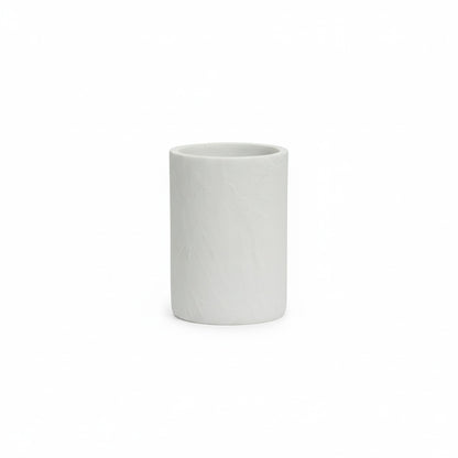 Conjunto de Banheiro Branco em Polirresina Texturizada