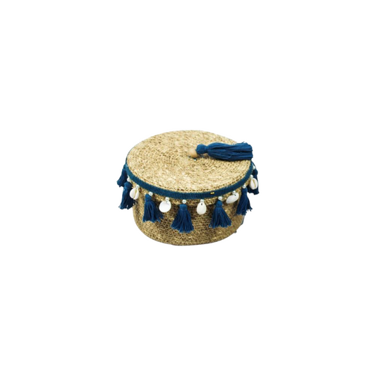 Cesto com tampa detalhado  - Azul