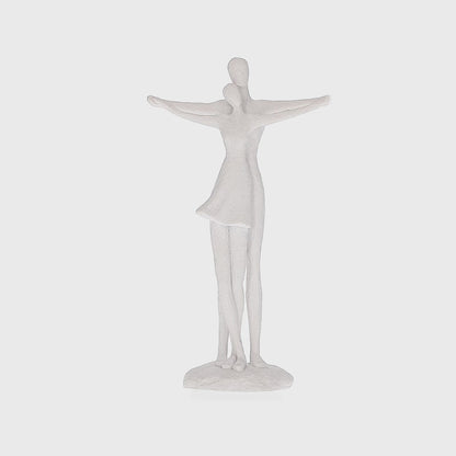 Escultura Decorativa Casal Branca Arte Afetiva