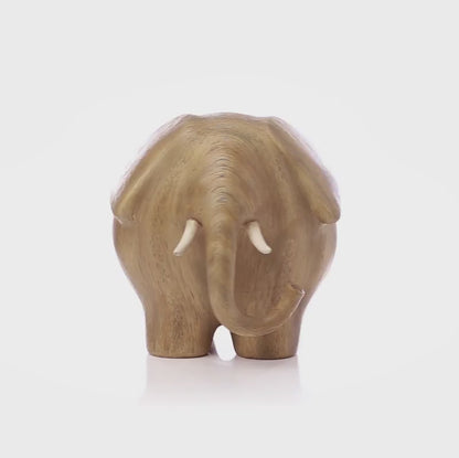 Escultura Decorativa Elefante em Madeira G